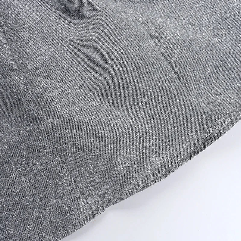 שמלת מיני סטרפלס נצנצים בעיטור פפיון בגב - DIVA