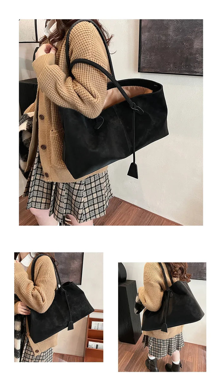 Suede bag with classic design