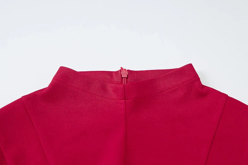 שמלת מיני מלמלה בגזרת A צווארון חצי גולף - ריילי