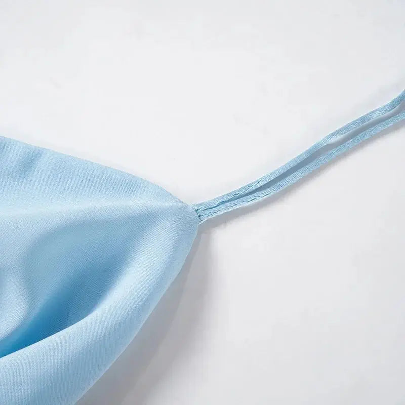 שמלת מיני שיפון מלמלה קשירות בגב - טולום