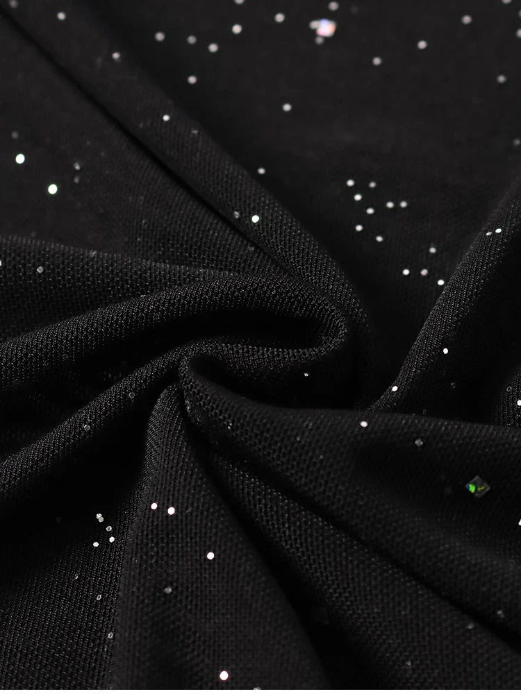 שמלת נצנצים מקסי קולר בעיצוב שיפון גב פתוח - שיראלה