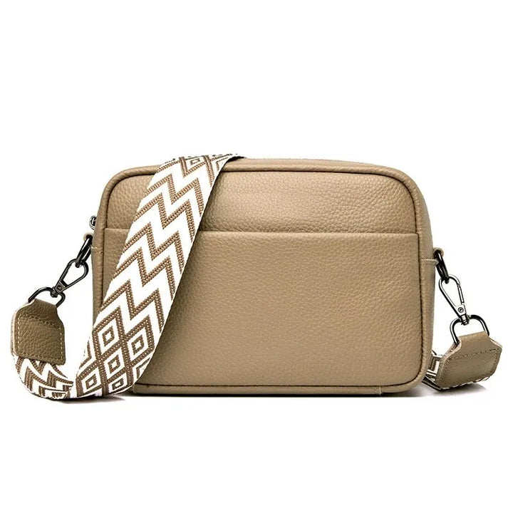 Leather bag with special strap design