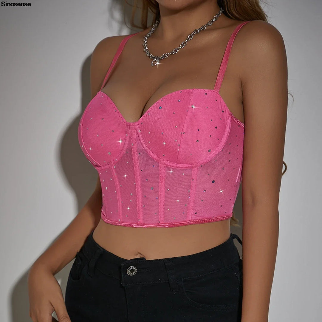 Top decorated with sparkling rhinestones - Phoenix