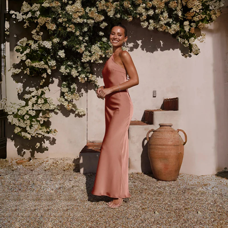 שמלת מקסי סאטן אלגנטית - קלייר