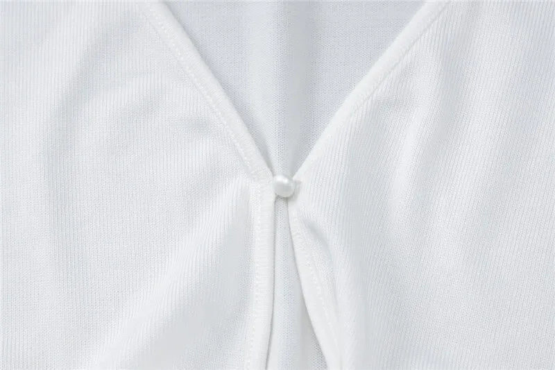 סט שני חלקים סרוג חולצה בסגירת כפתורים וחצאית מקסי - PARIS