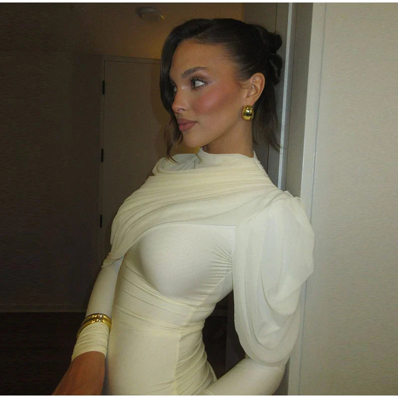 שמלת ערב מקסי בעיצוב קיפולים - רחלי