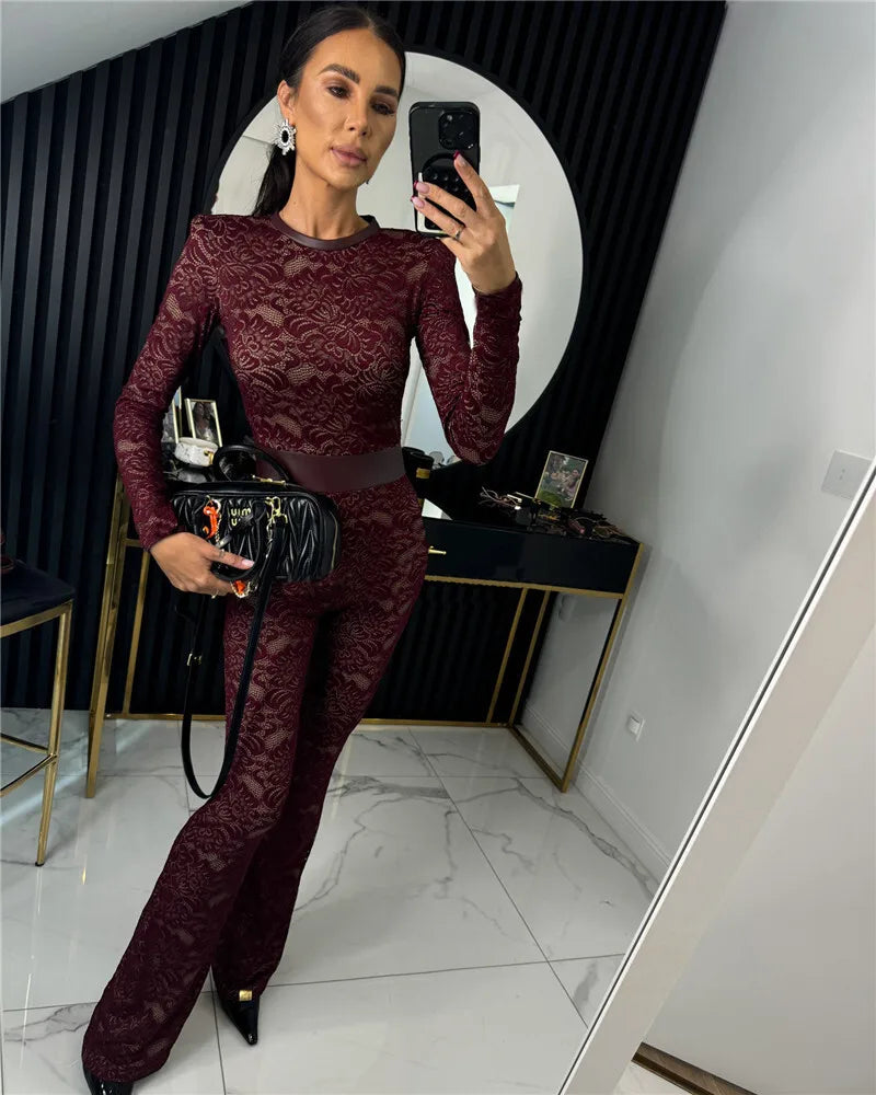 אוברול תחרה עם תחתית (לא שקוף) - אריקה