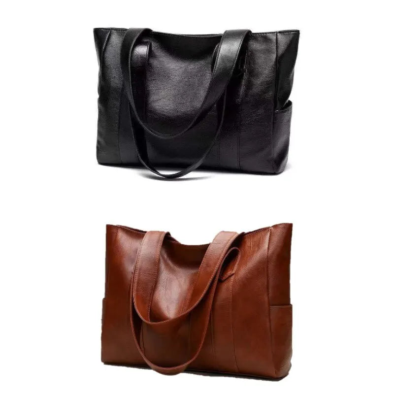 Large faux leather bag with classic design