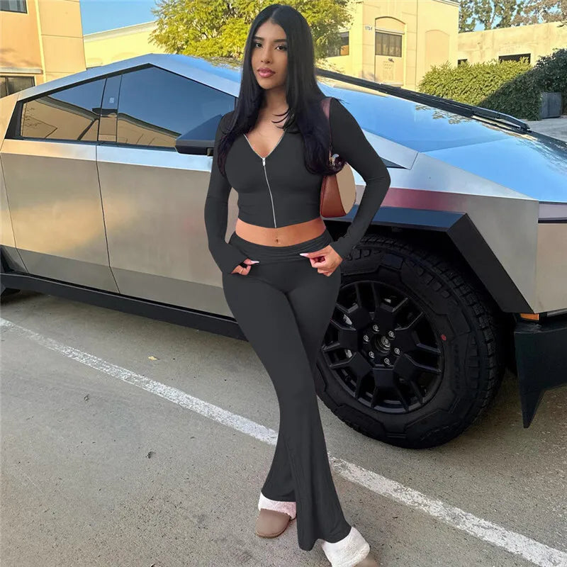 חליפת שני חלקים בד מחטב  - Ayla