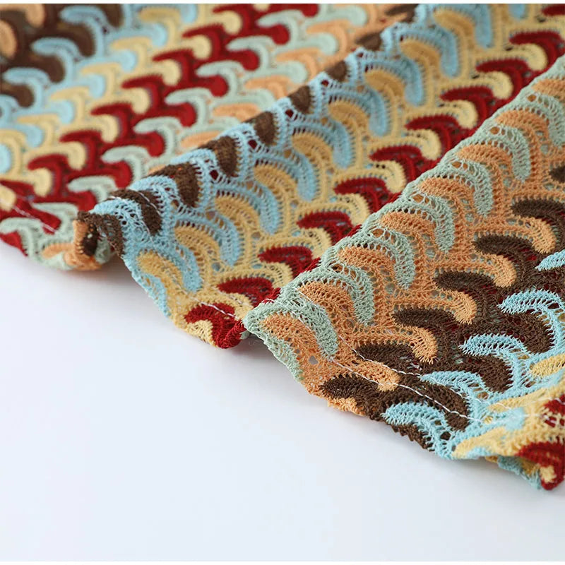 שמלת מקסי סרוגה בעיצוב צבעוני - Nayeli