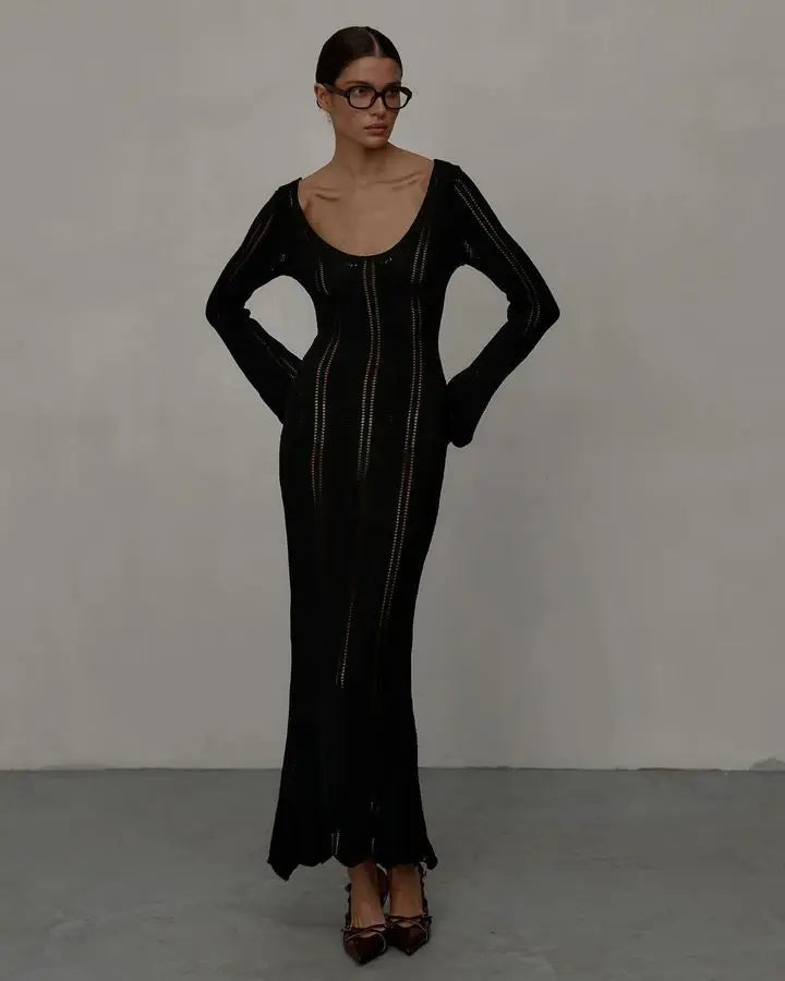 שמלת מקסי סרוגה גב פתוח - Sierra