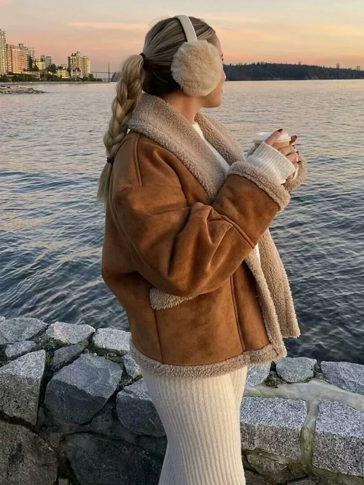 מעיל זמש פרווה פנימית - ברנדון