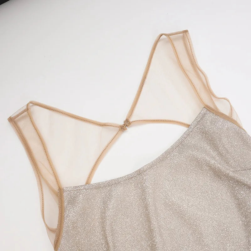 שמלת מקסי נצנצים גב פתוח - SPARKLE