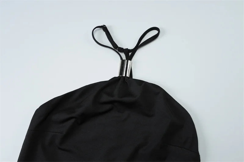 שמלת מקסי קולר גב פתוח בעיטור אבזם - שאנל