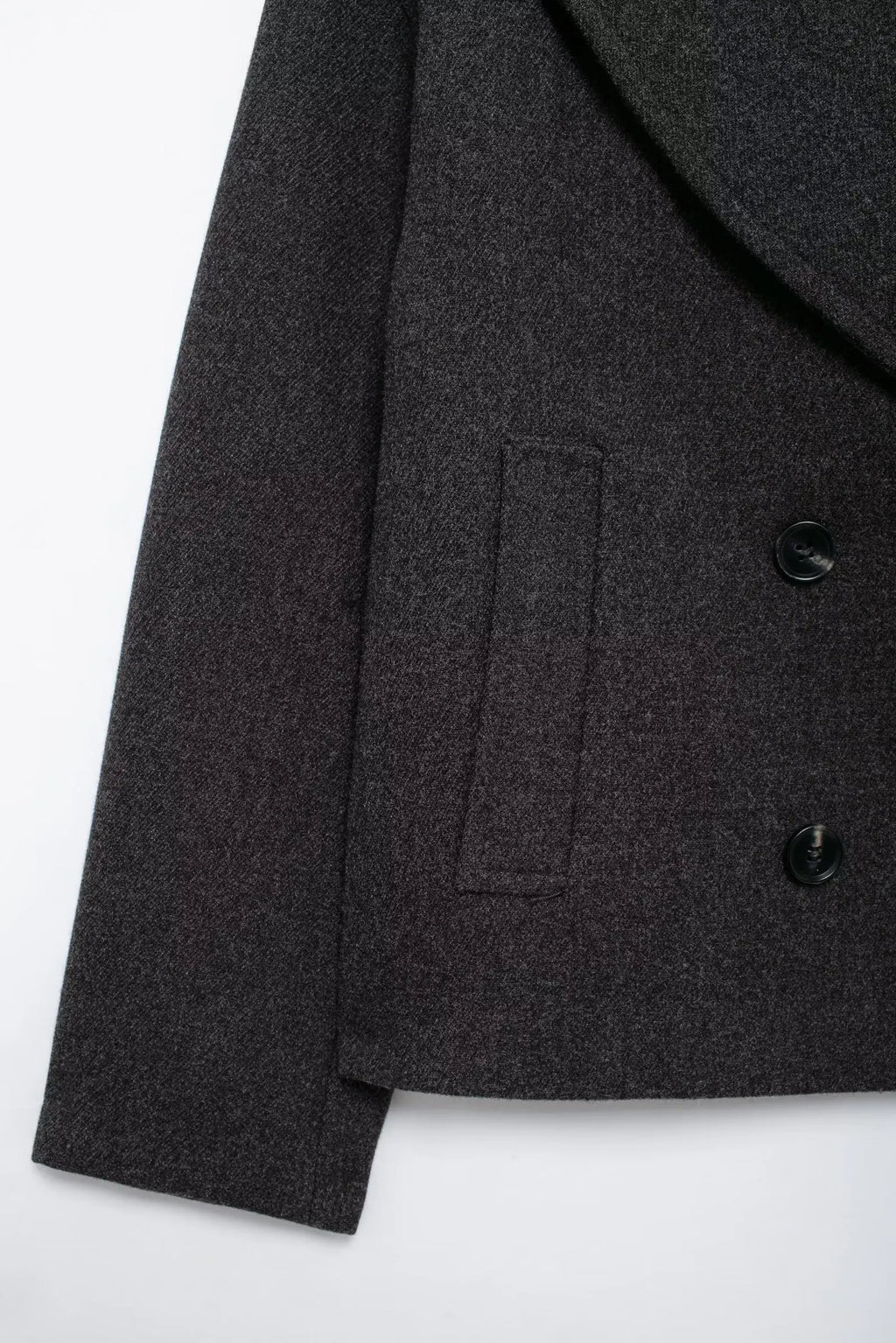 מעיל צמר קצר סגירת כפתורים - וולה