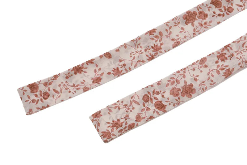 שמלת מקסי פרחונית גב פתוח שסע בתוספת צעיף - אליי