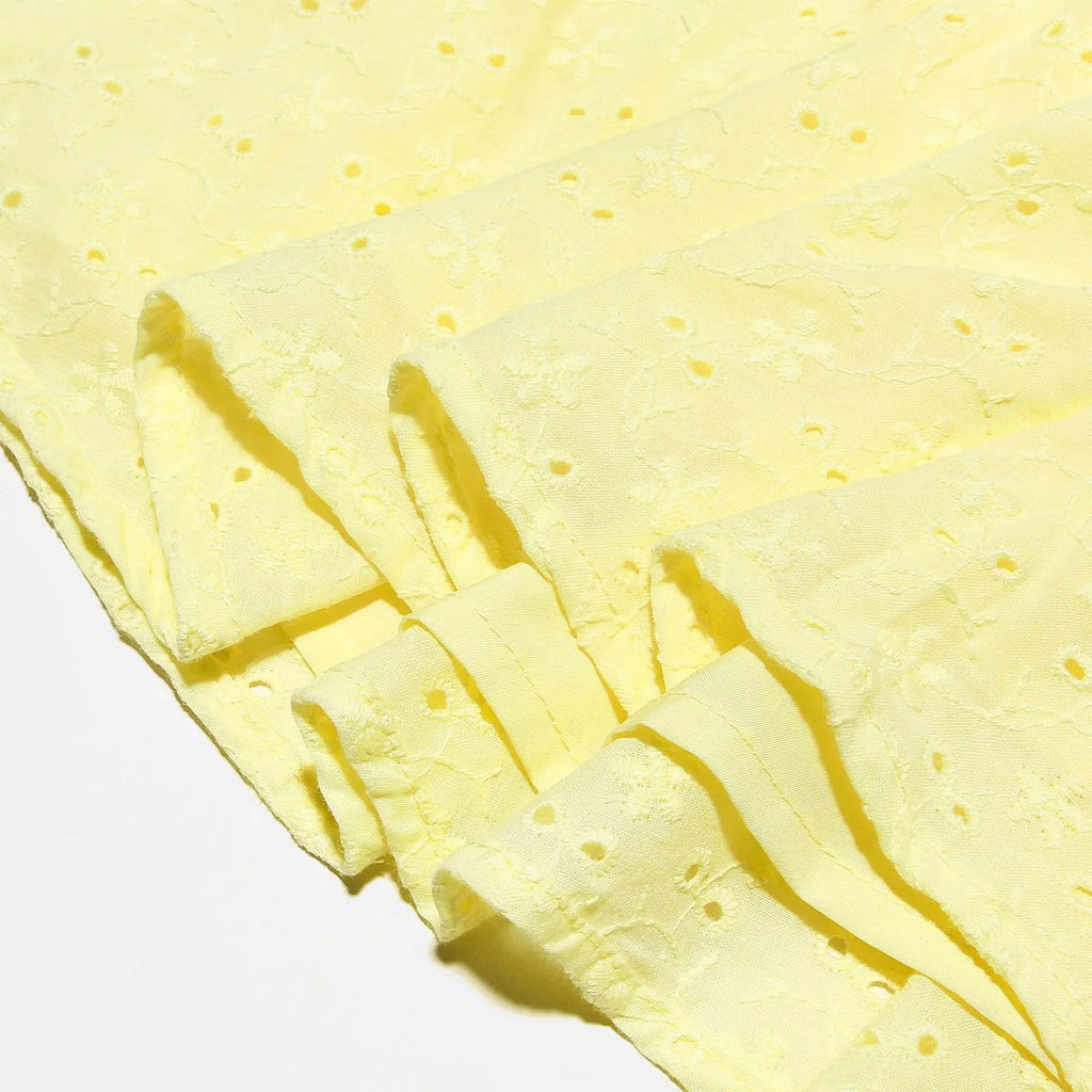 שמלת מיני בגזרת A בעיטור רקמה קשירה בכתפיות - GAYA