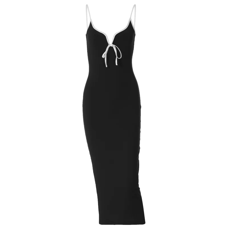 שמלת מידי בעיטור קשירה בחזה - DANA