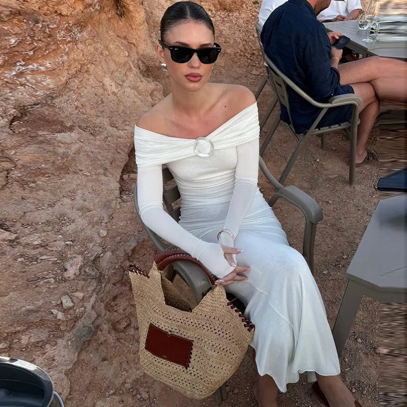 שמלת מקסי כתפיים חשופות - סבין