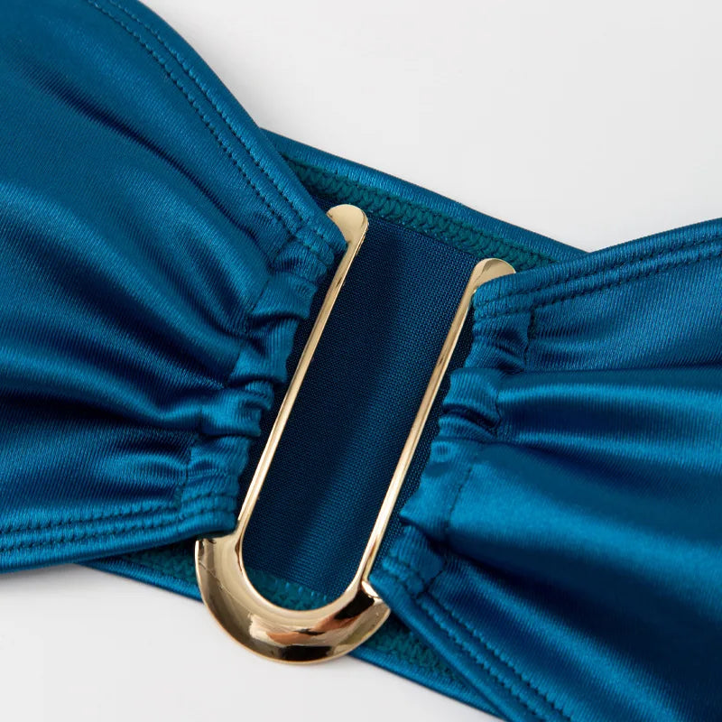 בגד ים סטרפלס גזרה גבוהה - ARIEL