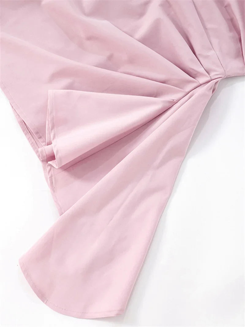 שמלת מיני סטרפלס בעיצוב קיפולים - מלודי