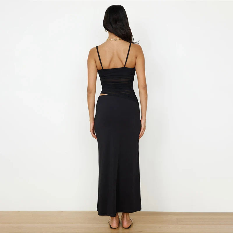 סט שני חלקים גופייה וחצאית מקסי - NAYA