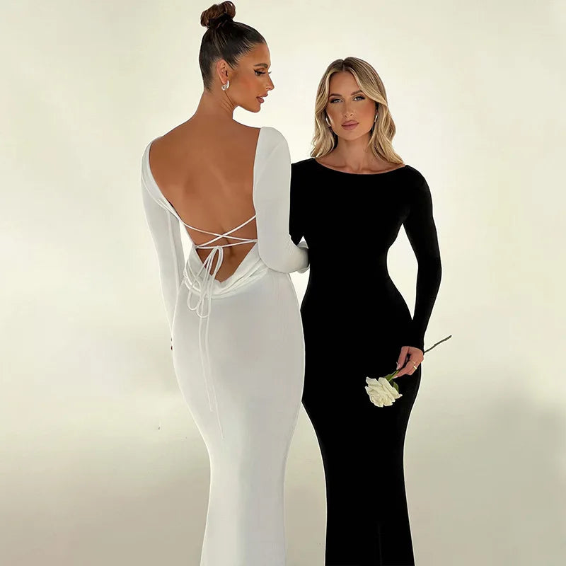 שמלת מקסי בעיצוב גב פתוח - מרלה