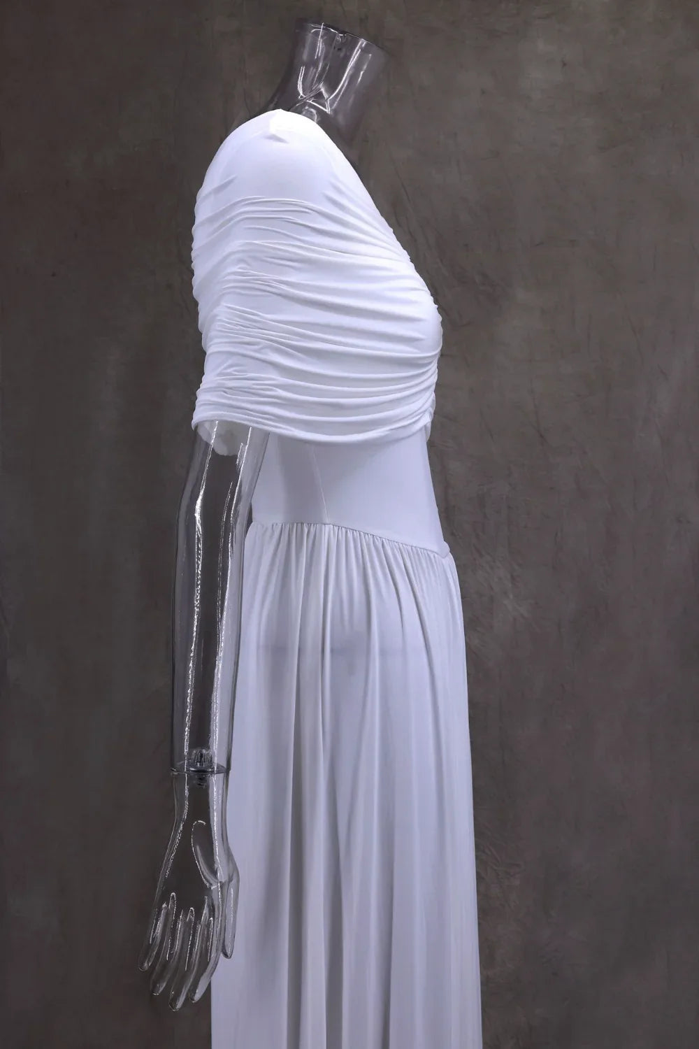 שמלת מקסי ערב אלגנטית בעיצוב כיווצים - מושקא