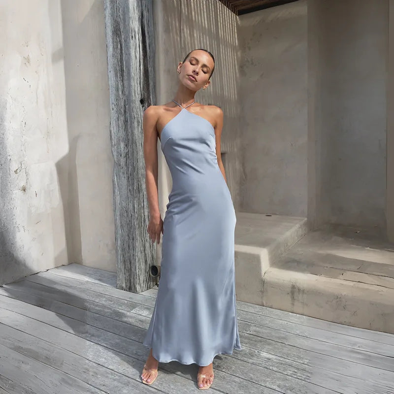 שמלת מקסי סאטן אלגנטית - קלייר