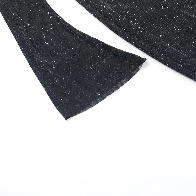 שמלת מקסי נצנצים כתפיים חשופות - שיינה