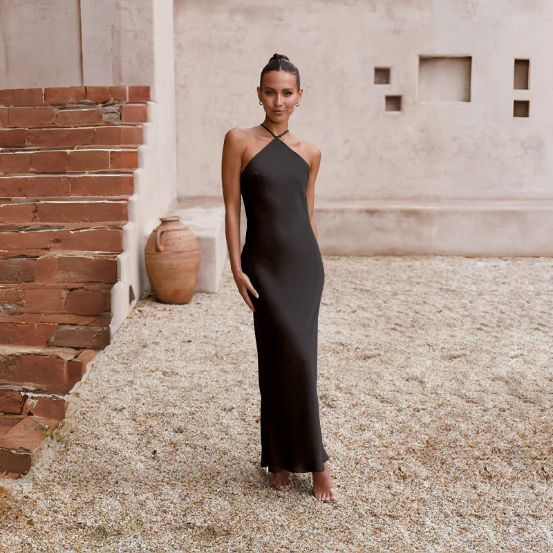 שמלת מקסי סאטן אלגנטית - קלייר