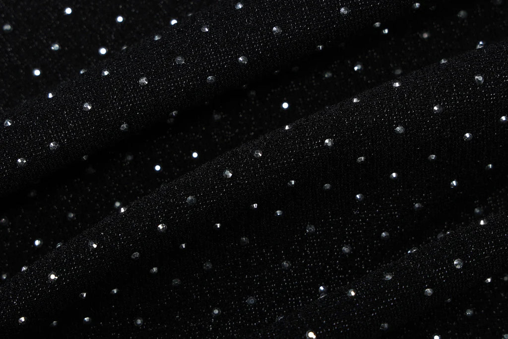 שמלת מקסי סטרפלס נצנצים בעיטור זרקונים מנצנצים - HOLLY