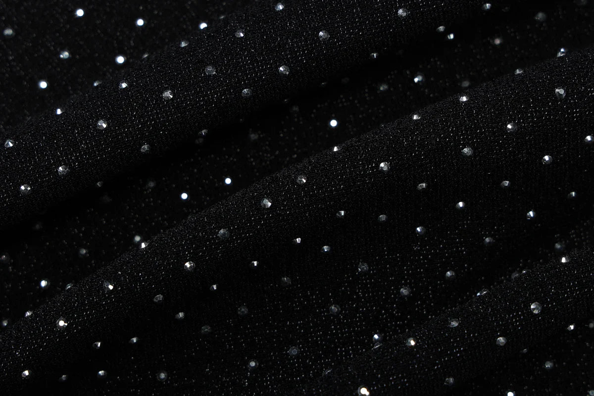 שמלת מקסי סטרפלס נצנצים בעיטור זרקונים מנצנצים - HOLLY