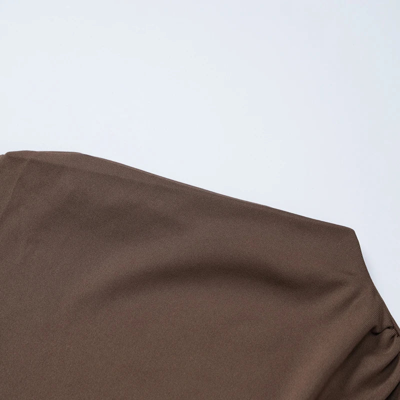 שמלת מקסי בעיצוב קיפולים קשירה בגב להצמדה במותן - בלה