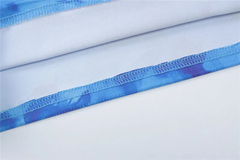 סט שני חלקים חצאית וטופ גופיה בהדפס טאי דאי - רוקסן