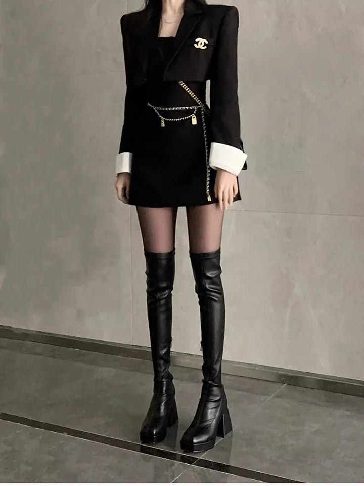 High heeled leatherette boots - Carla