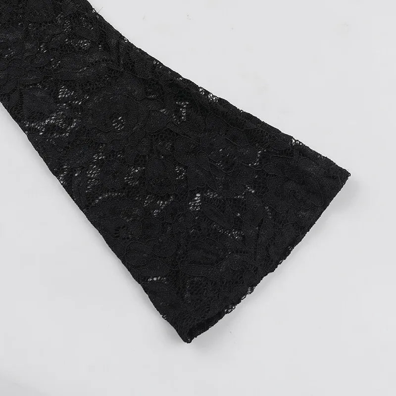 שמלת מקסי בעיצוב שסע ושרוולי תחרה - קלריסה