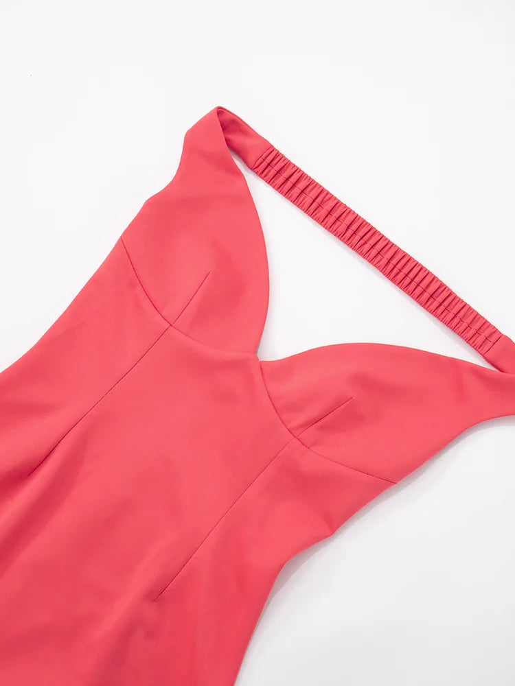 שמלת מקסי כתפיים חשופות בעיטור שסע - לאנה