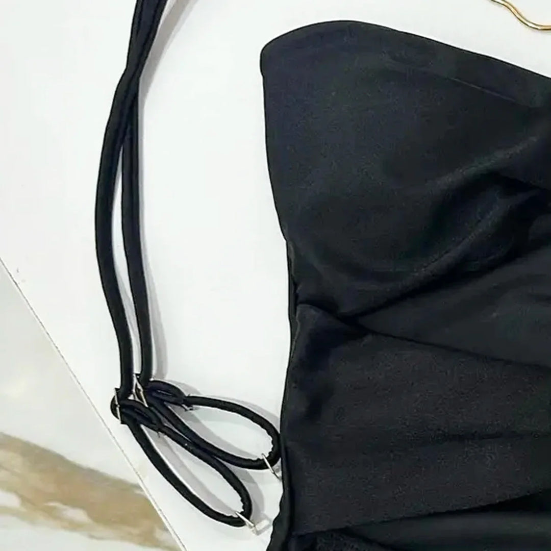 Strapless one-piece swimsuit with gold buckles - Linea