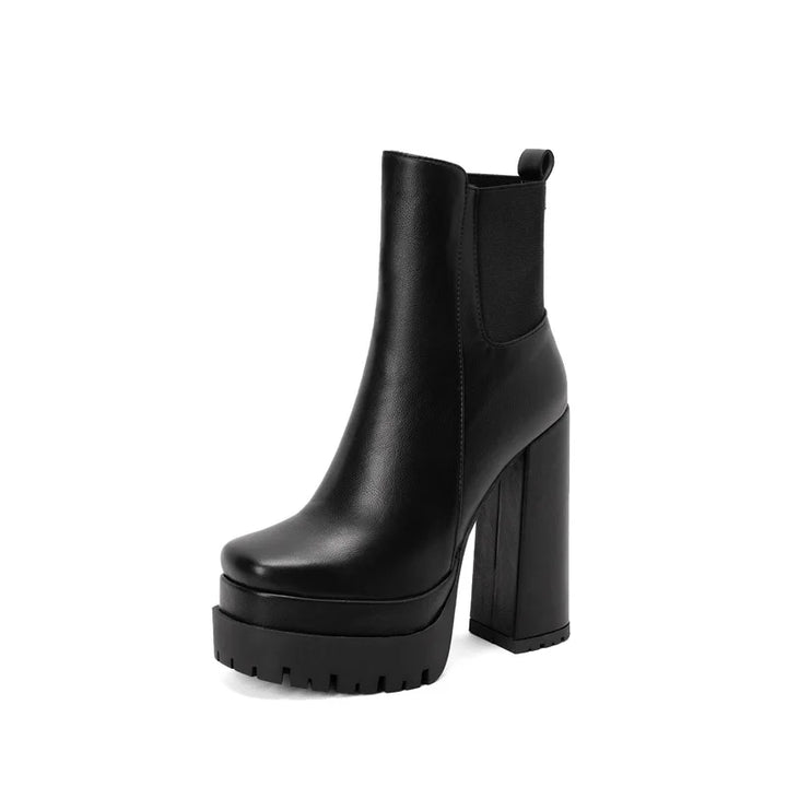 Faux leather platform heel boots - Cher