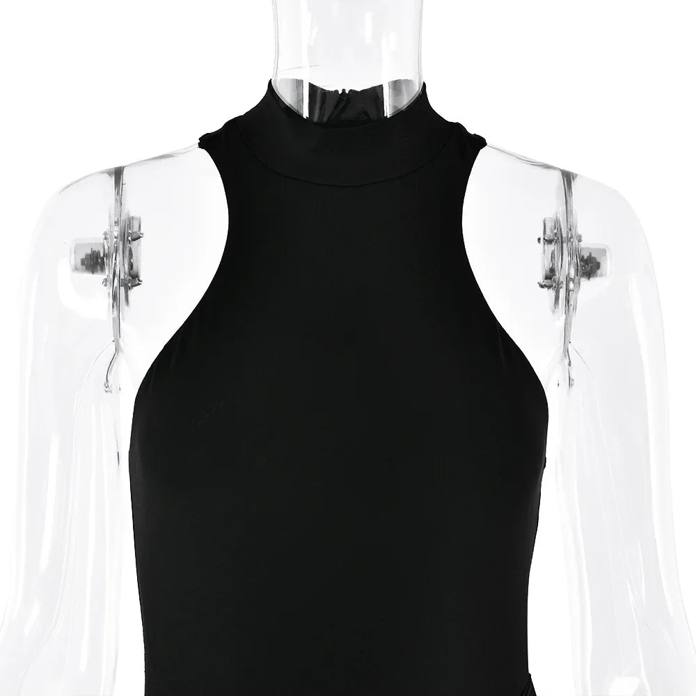 שמלת מקסי בעיצוב בגד גוף צמוד וחצאית סאטן - מריס