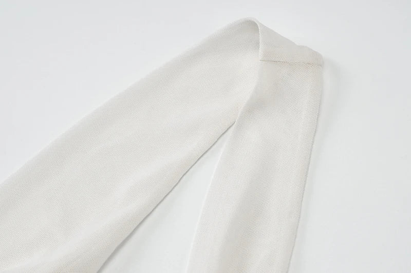 שמלת מיני שיפון מלמלה גב פתוח צווארון נופל בעיטור צעיף תואם -  Lexi