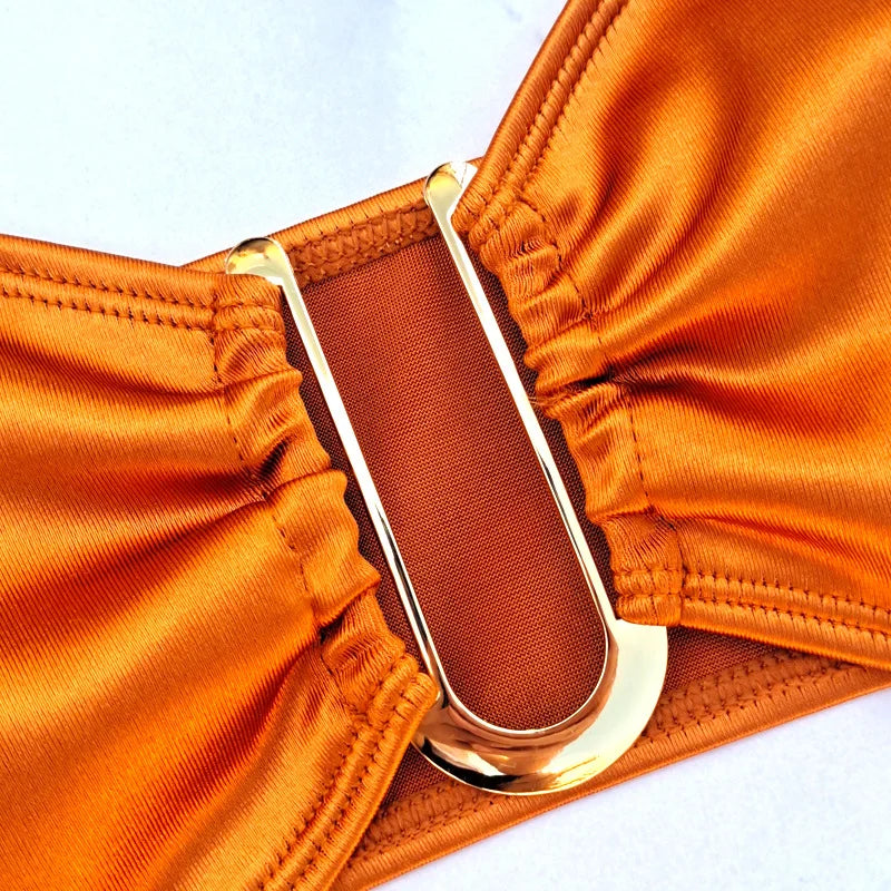 בגד ים סטרפלס גזרה גבוהה - ARIEL