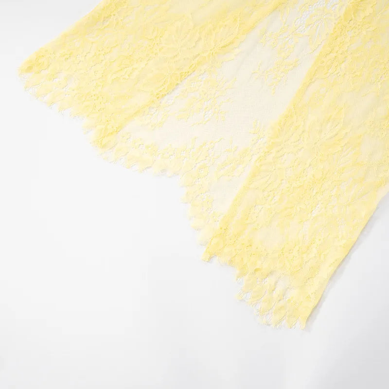 שמלת מקסי כיווצים בעיצוב תחרה - אמריז'ה