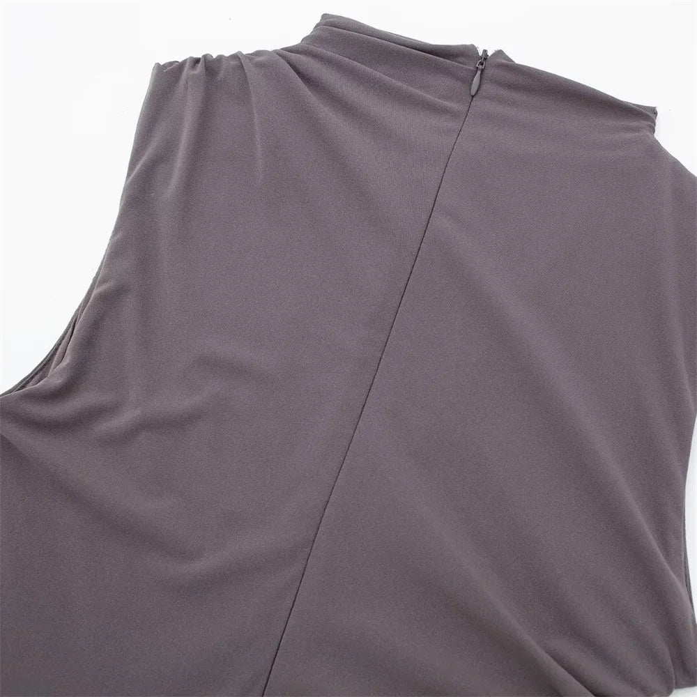 שמלת מקסי אלגנטית צמודה בעיצוב כיווצים - לוזיאנה