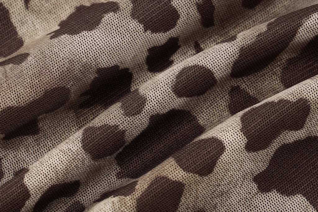 שמלת מקסי שיפון סטרפלס מנומרת שסע עמוק - רותם