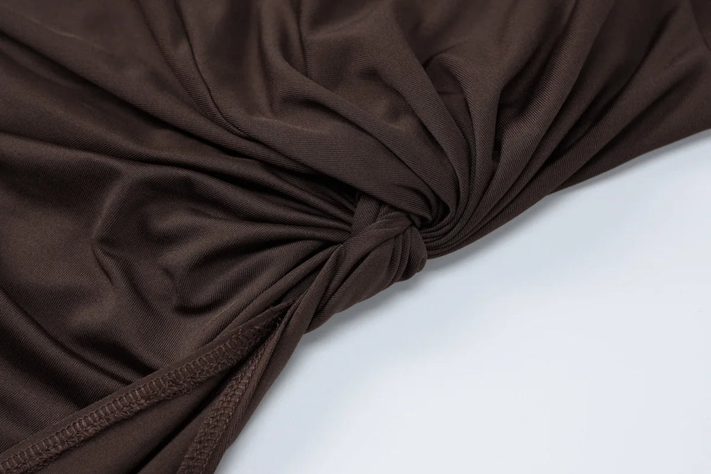 שמלת מקסי בעיצוב כיווצים ושסע עמוק - דיאן