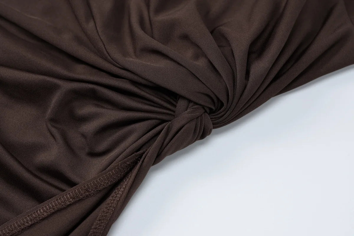 שמלת מקסי בעיצוב כיווצים ושסע עמוק - דיאן