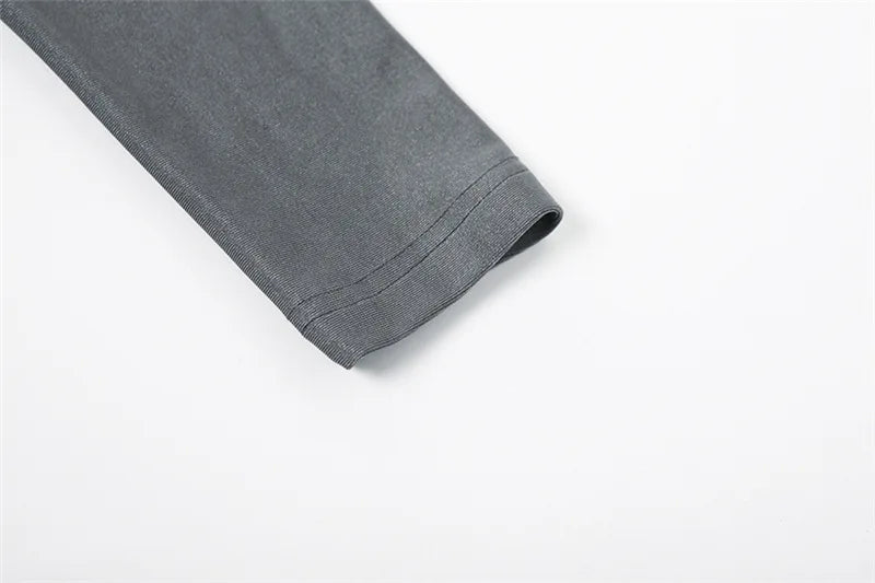 חליפת ערב שני חלקים צמודה מחטבת בד מבריק מכנס צמוד וחולצת כתף חשופה - קימברלי