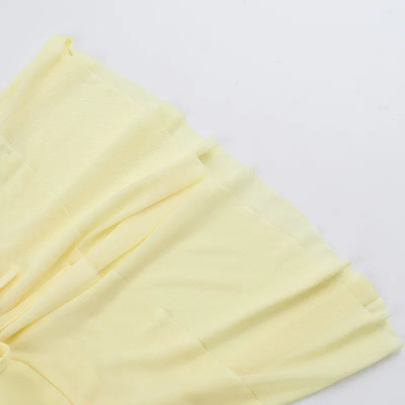 סט שני חלקים טופ סטרפלס וחצאית מקסי בעיטור מלמלה - סאני